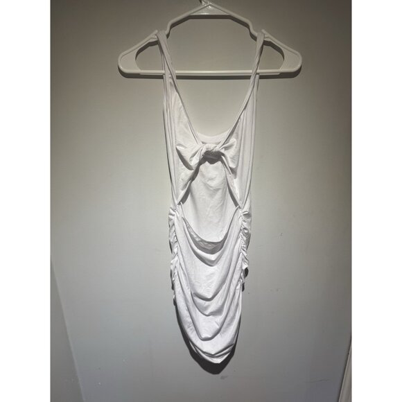 Women Ruched Mini Sleeveless Bodycon Dress Sexy Party Cut Out Clubwear Size M - Picture 3 of 4